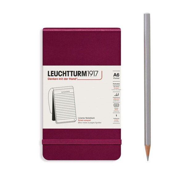 Leuchtturm 1917 Notepad Port Red Ruled